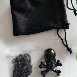 2/$25 Black Skull Pendant Necklace